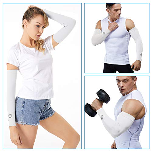 SHINYMOD-Cooling-Sun-Sleeves-2018-Newest-Upgraded-Version-1-Pair-3-Pairs-UV-Protection-Sunblock-Arm-Tattoo-Cover-Sleeves-Men-Women-Cycling-Driving-Golf-Running-1-Pair-Black