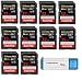 SanDisk 32GB (Ten Pack) SD HC Extreme Pro Memory Card for Digital DSLR Camera SDHC 4K V30 UHS-I (SDSDXXG-032G-GN4IN) with Everything But Stromboli (TM) 3.0 SD/TF Reader primary