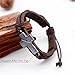 LNKRE JEWELRY Brown Criss Cross Leather Bracelet Religious Christian Surfer Bangle Adjustable