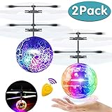 Flying Ball, 2 Pack Kids Toys Remote Controller Helicopter Infrared Induction RC Flying Toys Rechargeable Light Up Ball RC Drone Toy for Boys Girls Valentines Day Birthday Gifts Indoor Outdoor Games