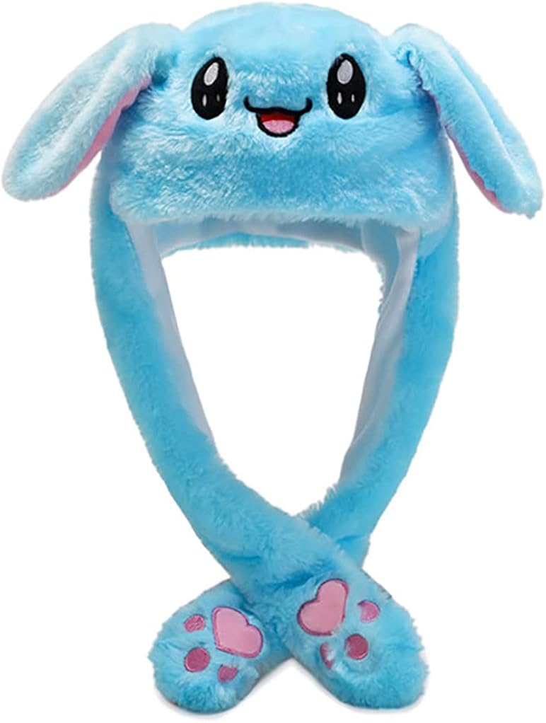 Bunny Hat Cute Rabbit Hat with Moving Ears Plush Jumping Hat Cute Cap