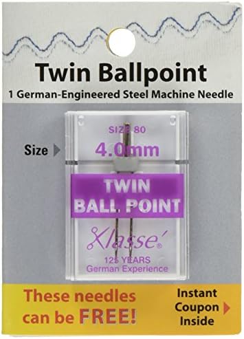 Tacony Corporation Klasse Twin Ball Point Machine Needles-4.0mm/80 1/Pkg