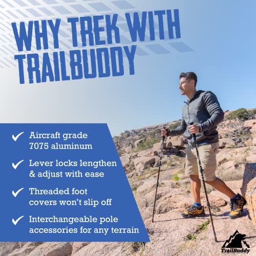 TrailBuddy Trekking Poles Lightweight, Collapsible Hiking Poles