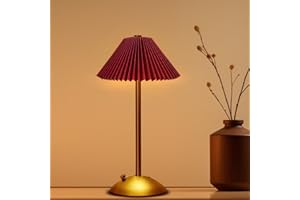 EJFOIEJ Portable LED Table Lamp with Touch Sensor, 3 Color Touch Control Rechargeable Lamp,3-Levels Brightness Metal Desk Lamp, Night Light, Bedside Lamp,Dining Room Lamp (Red)