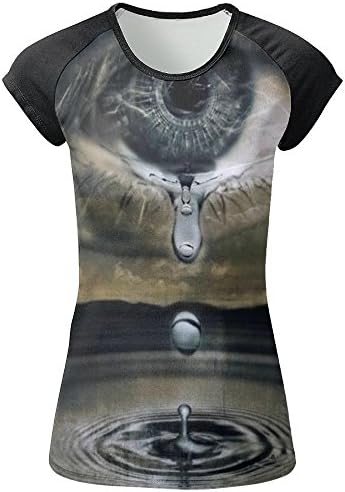 Animals Grpahic Movement Speed Dry Casual Crew Neck Striped Sleeve Floral Print Tee Shirt Blouse Tops