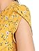 Allegra K Women's Boho Crossover V Neck Petal Sleeves Belted Floral Flowy Dress Large Yellow