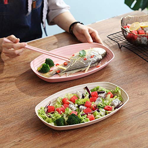 Yopay 8 Pack Wheat Straw Plates, 11 Inch Microwave Safe Lunch Dinner