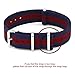 2pc 22mm Nato Ss Nylon Striped Blue/red , Brown Leather with Silver Clasp Replacement Watch Strap Band