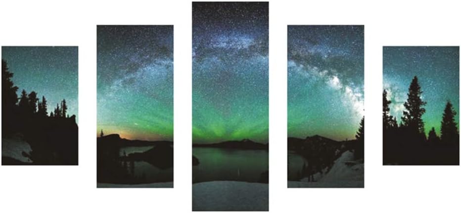 5D DIY Diamond Painting Cross Stitch Crafts Mosaic Kit, 5 Sets of Splicing Paintings for Home Living Room Wall Decoration,Psychedelic Aurora