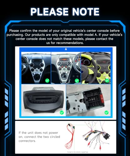 Rimoody Autoradio pour Ford Ka 2008-2014 Sans Fil Carplay Android Auto You-Tube DSP EQ Vi-Link Bluetooth FM/RDS Radio, 9 Pouces Écran Tactile Autoradio avec Mirror Link USB/AUX/MIC SWC Caméra de Recul