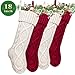 LimBridge Christmas Stockings, 4 Pack 18 inches Large Size Cable Knit Knitted Xmas Rustic Personalized Stocking Decorations for Family Holiday Season Decor, Cream or Burgundy