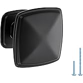 JOY DECOR 10 Pack Black Square Cabinet Knobs - Single Hole Kitchen Cabinet and Drawer Knobs