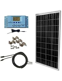Kit de panel solar de 100 W, de la marca Windy Nation, para barcos y casas rodantes, con controlador de carga, cable solar, conectores y soportes de montaje