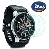 Compatible with Samsung Gear S3 & Samsung Galaxy Watch 46mm Screen Protector [2 Pack],YiJYi Full-Coverage Tempered Glass Screen Protector [9H Hardness] [Crystal Clear] [Bubble Free Installation]