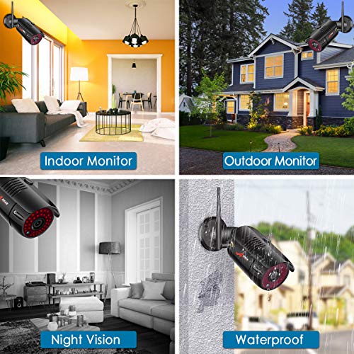 Wireless Security Camera System, ANRAN 4CH 1080P NVR 4Pcs 1080P Outdoor