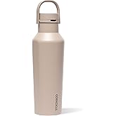 Corkcicle Sport Canteen - Keeps Drinks Cold 25 Hours - Stainless Steel Water Bottle - Triple-Insulated - Spill-Proof - Summer Drinkware Gift - Keeps Drinks Ice Cold - 20 oz - Desert