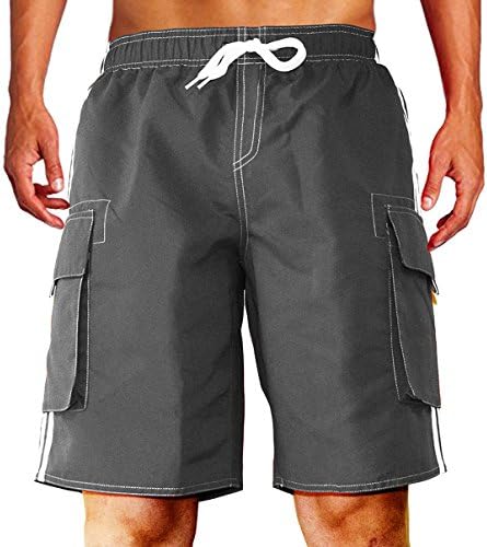 Men's Swim Trunks Beach Shorts with Mesh Lining with Cargo Pockets