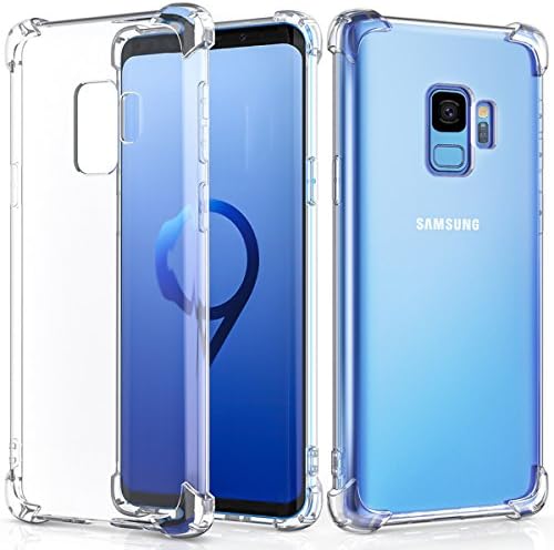Galaxy S9 Case, HOVED Crystal Clear Cover Reinforced Corners TPU Bumper Cushion Flexible Soft Gel TPU [Shock Absorption] [Thin Slim Fit] Case for Samsung Galaxy S9-2018