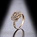 Mytys Criss Cross Rings for Women Retro Silver Color Crystal Belt Design Band Ring