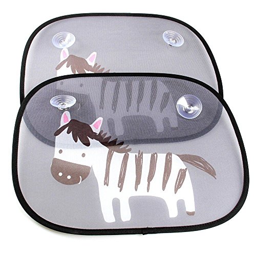 Baby Car Window Sun Shade (2 Pack) adorable cartoon animal design sunshade Protect your kids