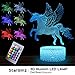 3D Night Light for Kids,3 in 1 Illusion Lamp for Home Decoration,3D Optical Illusion LED Lamps with Remote Control Bedroom Decorations Birthday,Christmas Gift Ideas for Girls Teen– Owl/Bear/Unicorn