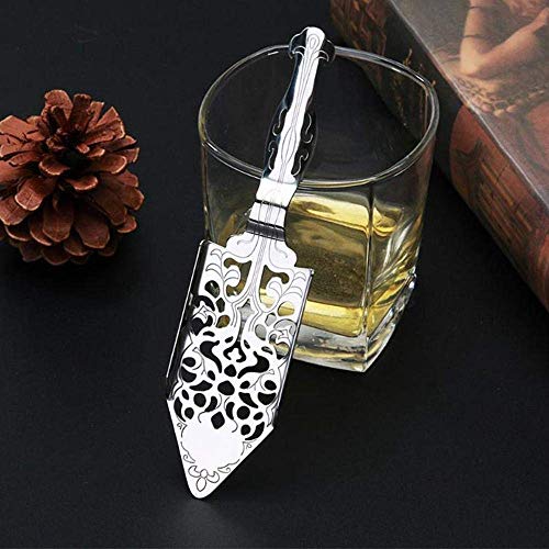 VANGOAL Stainless Steel Absinthe Spoon, Original Gothic Absinthe Fountain Spoon Dripper for Absinthe Glasses Sugar Cube, Exquisite Hollowed-out Spoon Cocktail Bar Scoop Filter Spoon (Silver)