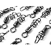 DrFish-Saltwater-Fishing-Swivel-Snap-Swirl-Connector-Stianless-Black-66LB-Pack-of-20