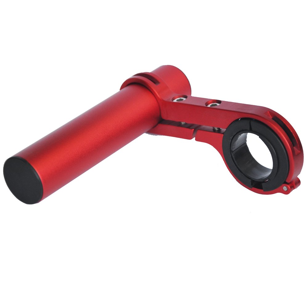 UPANBIKE Bike Handlebar Extender Aluminum Alloy Bracket Extension for Bicycle Speedometer Mount Headlight Flashlight Lamp Holder (Red 10cm Single clamp)