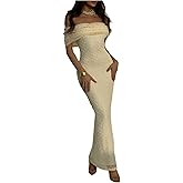 Floerns Women's Elegant Off Shoulder Sleeveless Long Dress Graduation Party Bodycon Maxi Dresses