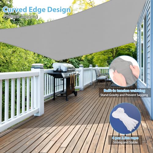 Voile d'ombrage Rectangulaire 4x5m Imperméable Protection UV 99% Toile Ombrage Dissipation Rapide de la Chaleur Résiste à des Forces de Traction élevées Voile d'ombrage pour Patio Jardin Extérieur
