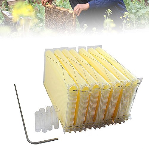 image for Eapmic 7PCS Automatic Bee Comb Beehive Honey Frames with 7 Harvest Tub