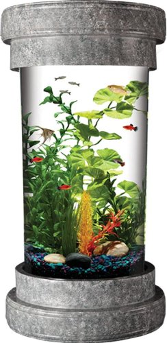 KollerCraft Aquarius Classico Panoramic Aquarium Kit with LED Lighting and Internal Power Filter, 6-Gallon