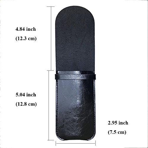 Shuxy Leather Pen Case Holder Handmade Fountain Multi Pens Pouch Soft Pen Protective Sleeve Cover for Ballpoint Pen, Stylus Touch Pen â€“ Black