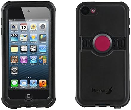 Waterproof Case for iPod 6/iPod 5, Focue Tech Waterproof Dropproof Shockproof Snowproof Dirtproof Dustproof Case Cover with Kickstand for Apple iPod Touch 6th/5th Generation (Black)