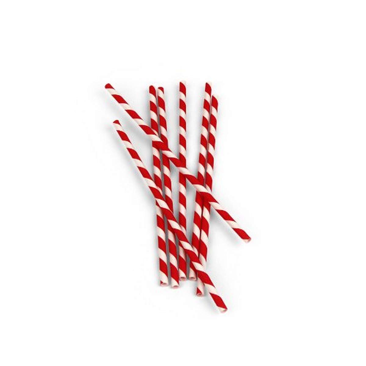 Kikkerland 144-Piece FSC Paper Food Safe Ink Stripe Paper Straw, Red, CU13R