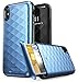 Clayco iPhone X Wallet Case, [Argos Series] Premium Hybrid Protective Wallet Case Credit Card Slot Holder for Apple iPhone X 2017 (Blue)