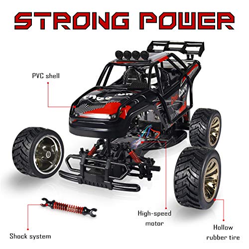 Theefun 1: 16 Electric RC Car Off Road Vehicle 2.4Ghz Radio Remote Control Car 2W 10Mph High Speed Racing Monster Truck 2 Rechargeable Battery - Thumbnail 3