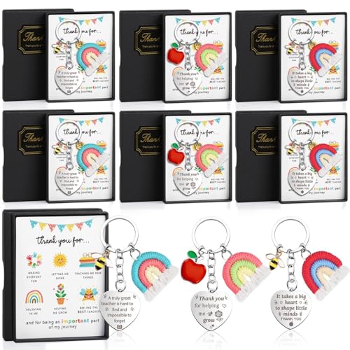 iZoeL Thank You Teacher Gifts for Women Men Best Teacher Gifts Thank You Cards Keyring Gift For Teacher End Of The Year - Graduation Gifts for Nursery Assistant Head Teacher Pre School Teacher