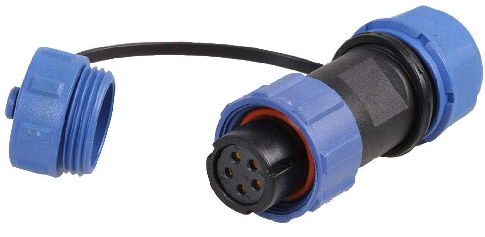 PRO ELEC SP13 Series Circular Connector, 5-Pin Cable Mount Receptacle, IP68 Waterproof, Threaded Coupling, 5A, 180V AC, Solder Socket, Nylon Body