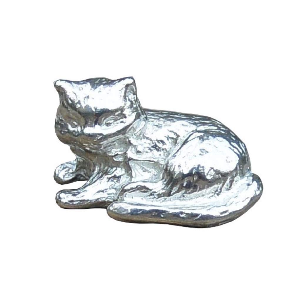 Cat Figurine, Cat Lovers Gift, Tiny Cat Ornament, Handcast In Fine Pewter, By William Sturt