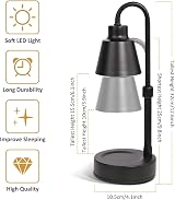 DesignBox Candle Warmer Lamp Extendable Electric Wax Melter Black view 6