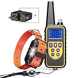Cambond Dog Shock Collar with Remote, Waterproof Dog Training Collar 2600ft Control Range Rechargeable Shock Collar for Medium and Large Breed Dogs with 4 Training Modes Light Shock Vibration Beep