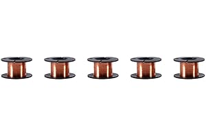 VIKYE Enameled Copper Wire, Magnet Wire, 5pcs 0.1mm Enameled Wire Copper Winding Wire Enamelled Repair Wire, Widely Used for Transformers Inductors 15m Length