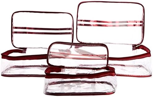 LadyBugBag Set of 3 Clear Transparent PVC Multipurpose Utility Makeup Pouch Cosmetic Bags - LBB10099
