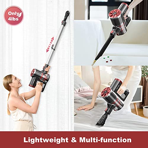 PRETTYCARE Cordless Vacuum Cleaner, Stick Vacuum with LED Display, 6 in 1 Self-Standing Vacuum with Powerful Suction, Upgrade Brushless Motor for Hardwood Floor Carpet Pet Hair and Area Rugs, P4