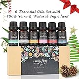 Essential Oils Set, 6 x 10 ml 100% Pure & Natural Essential Oils - Help Sleep, Calm Mood, Luckyfine Luxury Gift Box - Ideal Gift for Women/Men, Birthday, Christmas