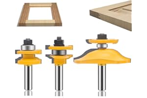 LEBUYE Shaker 3 Bit Raised Panel Cabinet Door Router Bit Set with Back-cutter Panel Wood Milling Cutter Woodworking Tool For 