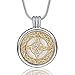 INFUSEU Celtic Cross Essential Oil Diffuser Necklace for Women Teen Girls Small Aromatherapy Anxiety Dainty Jewelry Set, Two Tone Coin Irish Eternity Infinity Pendant Neckless for Ladies