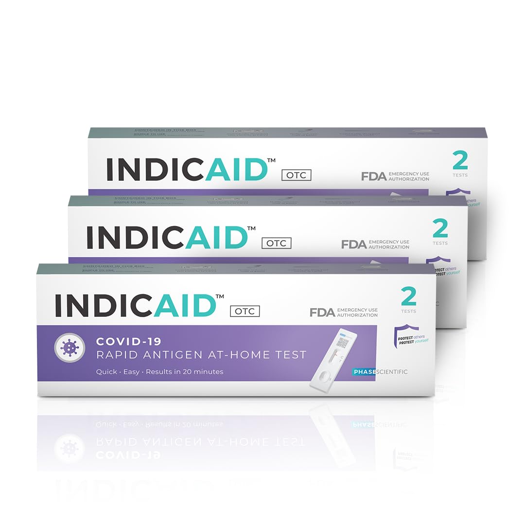 INDICAID COVID-19 Antigen Rapid Test, 6 Tests in 3