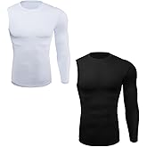 BaronHong 1/2 Single Arm Long Sleeve Compression Shirts Men,Athletic Base Layer Workout Basketball